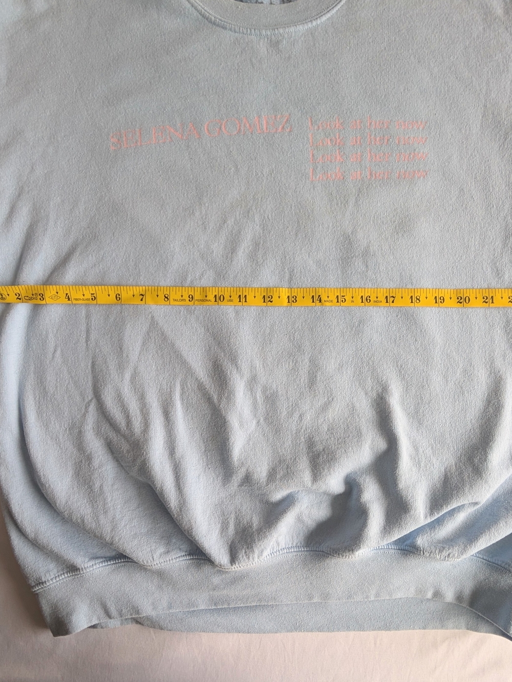 Selena Gomez Light Blue Look At Her Now Crewneck Sweatshirt - Official - Picture 6 of 7